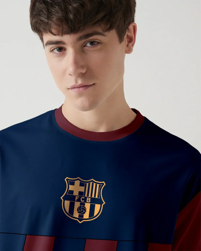 Barcelona oversized t shirt front logo design